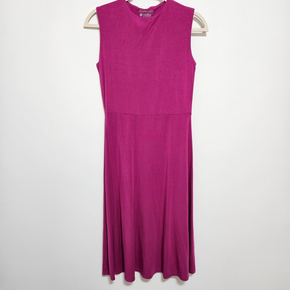 Coolibar Tierra Tank Dress Pink UPF 50+ Sun Protection Sleeveless Midi 10657 S